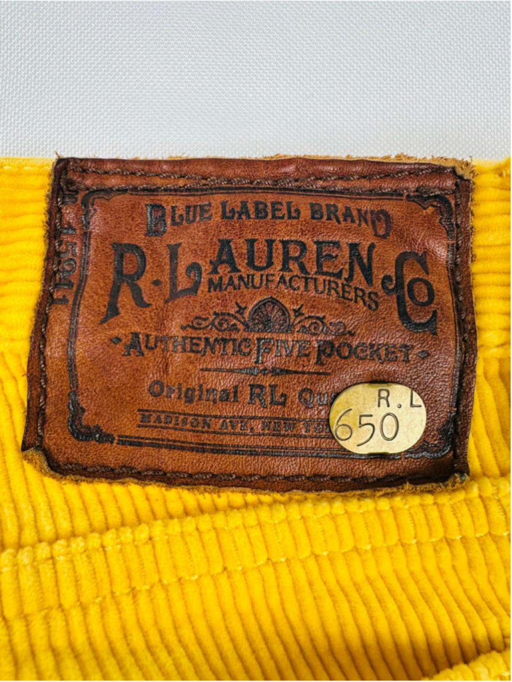 Vintage Ralph Lauren Thompson Golden Yellow Corduroy Pants R.L. 650 Women’s 6 - Picture 11 of 16
